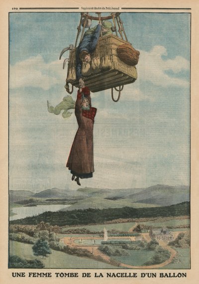 A Woman Falling Down from the Gondola of a Balloon, back cover illustration from 