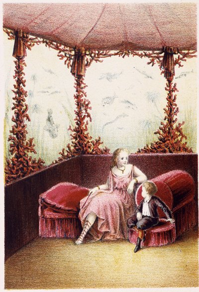 A woman talking with a boy - in 