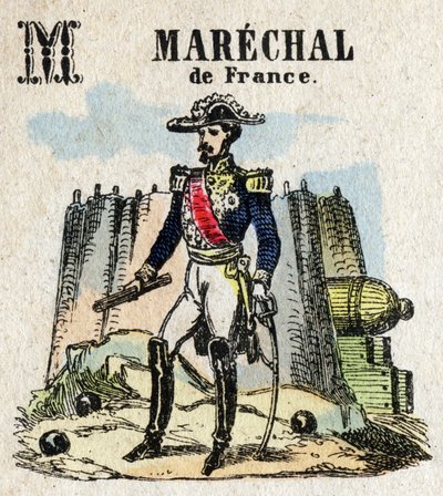 Abecedary. Letter M as Marechal of France. Small Encyclopedic Alphabet, Popular Series. Epinal Imaging, late 19th century by French School