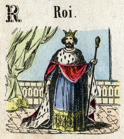 Abecedary. Letter R as King. Small Encyclopedic Alphabet, Popular Series. Epinal Imaging, late 19th century by French School