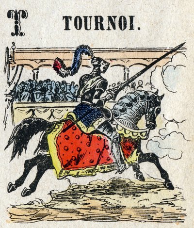 Abecedary. Letter T as Tournament. Small Encyclopedic Alphabet, Popular Series. Epinal Imaging, late 19th century by French School