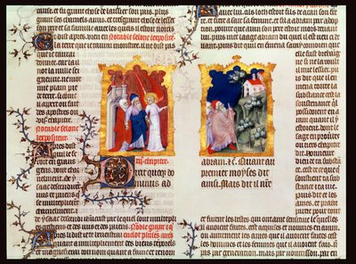 Abraham and Sarah leave Ur of the Chaldees for Canaan, from The Bible of Jean de Sy, c.1355 by French School