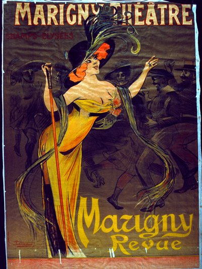 Ad for the Mazigny Revue Appearing in Paris at the Marigny Theatre by French School
