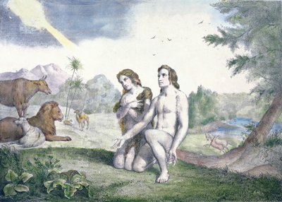 Adam and Eve in the Garden of Eden by French School