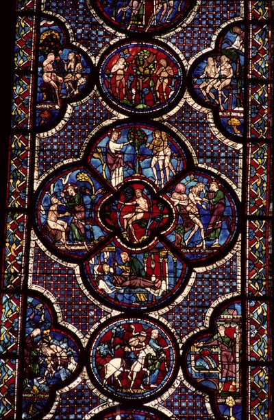 Adam and Eve window, 13th century by French School