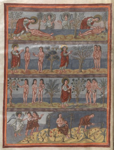 The creation of Adam and Eve by French School