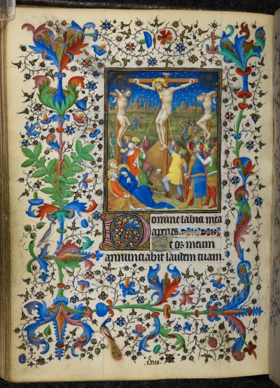 Crucifixion (from the Chevalier Hours, c.1420) by French School