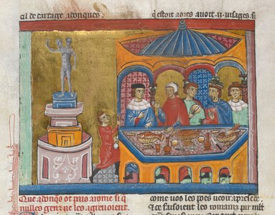 Temple of Janus with senators dining in the foreground, from 