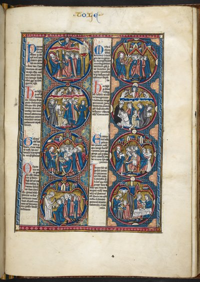 Add MS Harley 1527, f.105r, miniatures from Bible moralisée by French School