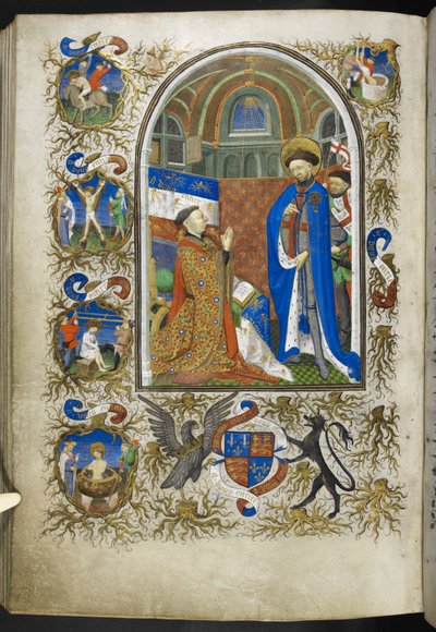 Duke of Bedford before St George, from Book of Hours (The Bedford Hours) c.1410-30 by French School