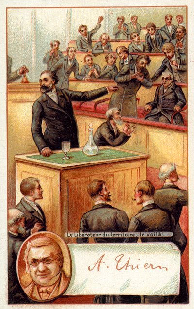 Adolphe Thiers acclaimed in the French National Assembly by French School