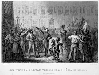 Adoption of the tricolor flag at the Town Hall (February 27) by French School