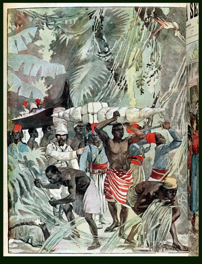 Advancement of the Marchand Mission into the Virgin Rain Forest, 1898 by French School