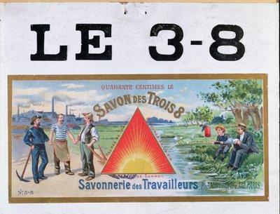 Advertisement for 3x8 brand soap, end of the 19th century by French School