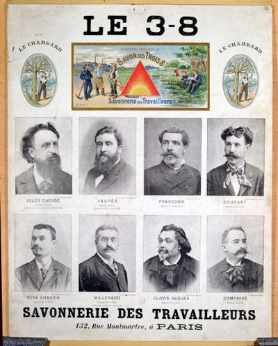 Advertisement for 3x8 brand soap, end of the 19th century by French School