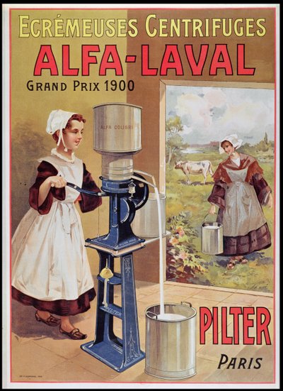 Advertisement for Alfa-Laval Cream Separators, 1905 by French School