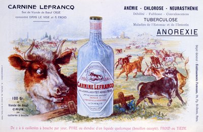 Advertisement for Carnine Lefrancq, published in the medical magazine Chanteclair by French School