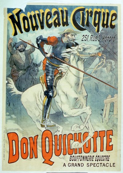 Advertisement for Don Quixote, New Circus, Horseback Buffoonery by French School