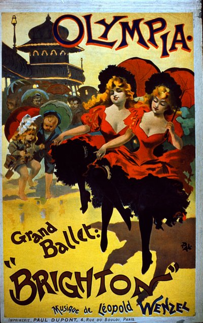 Advertisement for Grand Ballet production of Brighton at the Olympia by French School