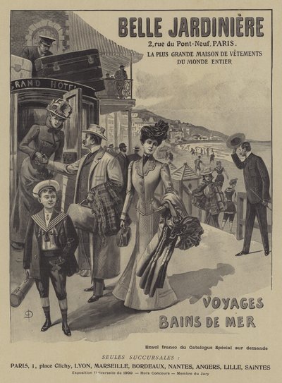 Advertisement for the Belle Jardiniere Clothing Store, Paris by French School