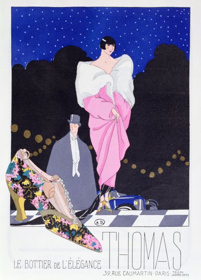 Advertisement for the Bootmaker Thomas from the fashion magazine Art-Gout-Beaute, 1924 by French School