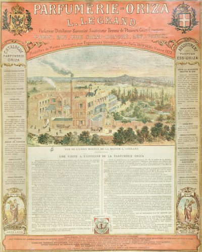 Advertisement for the Parfumerie Oriza L. Legrand by French School