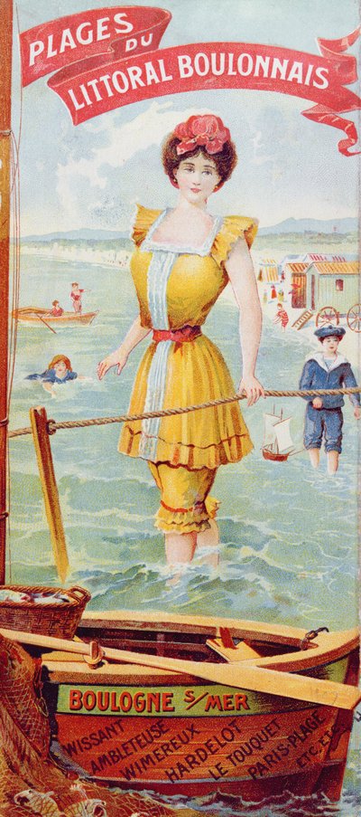 Advertisement for the beaches along the Coast of Boulogne. c.1905 by French School