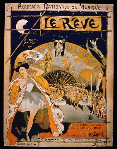Advertisement for the Musical The Dream, at the Academie Nationale de Musique, Engraved by Gillot, c.1890 by French School