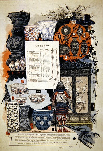 Advertisement for the Sale of Japanese Goods and Bibelots in Paris by French School