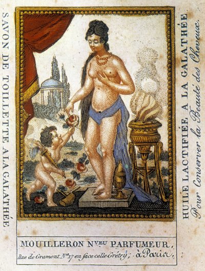 Advertising label for galathy lactified oil 
