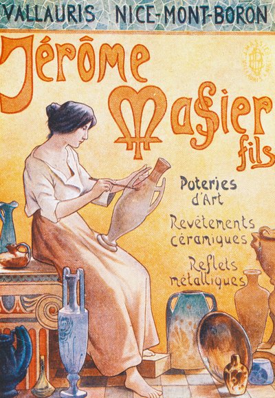 Advertising postcard for opening of Jmf Jerome Massier Fils store in Mont-Baron, France, 20th century by French School