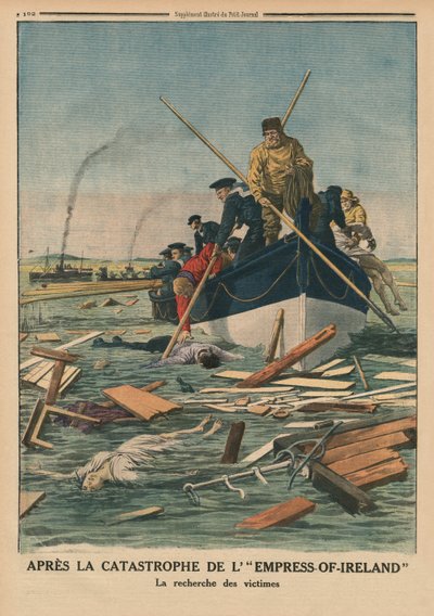 After the Disaster of the Empress-of-Ireland, Searching for the Victims (back cover illustration from 