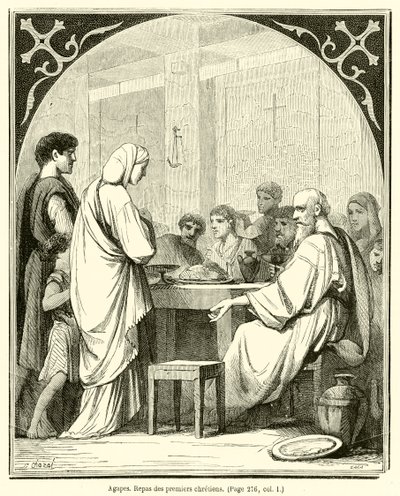 Agapes, Meal of the First Christians by French School