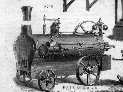 Agricultural Machine: Locomobile Presented at the Paris Agricultural Competition in 1860 (Engraving in 