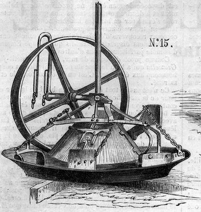 Agricultural machine: a plaster mill presented at the Paris agricultural competition in 1860 - Engraving in 