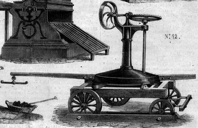 Agricultural Machine: A Portable Manege Presented at the Paris Agricultural Competition in 1860 (engraving in 