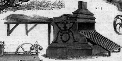 Agricultural Machine: A Thresher Presented at the Paris Agricultural Competition in 1860. Engraving in 