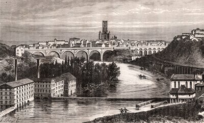 Albi - Languedoc-Roussillon-Midi-Pyrenee - engraving in La France illustree: geographie, histoire, administration statistique by V.A. Malt-Brown. 1884 by French School