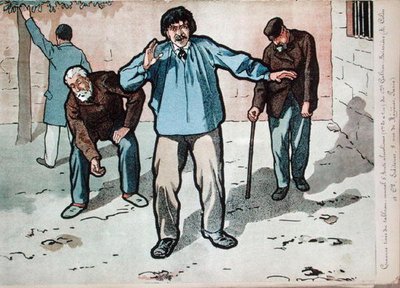 Alcoholics in the poorhouse, copy of a detail from Dr Galtier-Boissiere