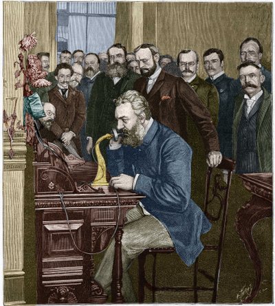 Alexander Graham Bell inaugurated the New York-Chicago long-haul line, October 18 by French School