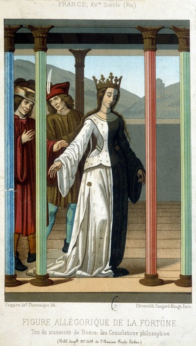 Allegoric figure of Fortune - from the manuscript of Boethius 