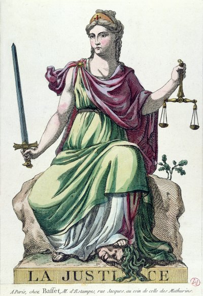 Allegory of Justice, published by Baffet, 1792 by French School