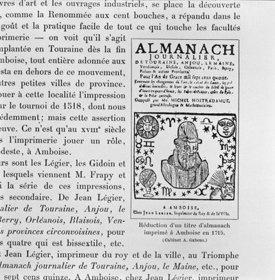 Almanac made by Michel de Nostradame (Nostradamus) by French School