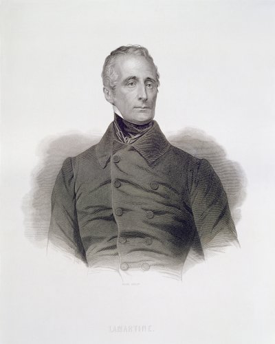 Alphonse de Lamartine, Engraved by Pierre Pelee by French School