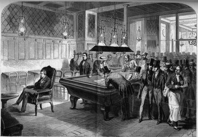 American Chess Player Paul Morphy Playing Blind Eight Chess Games at the Cafe de la Regence in Paris by French School