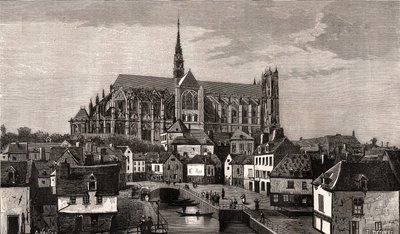 Amiens - Nord-Pas-de-Calais-Picardie - engraving in 