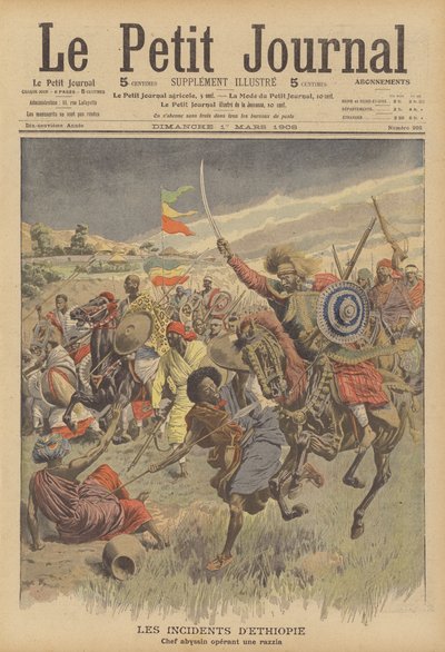 An Abyssinian chief leading a raid against Somalis by French School