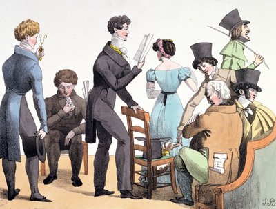 An Author Reading his Work to a Select Group, March 1821 by French School