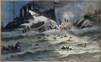 An English torpedo cut in half, from the newspaper 