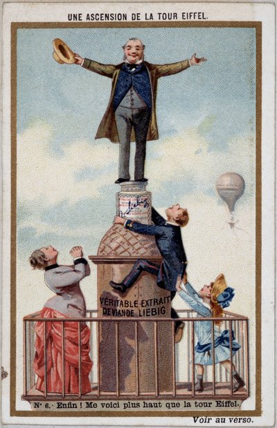 An Ascent of the Eiffel Tower: The Arrival at the Top by French School
